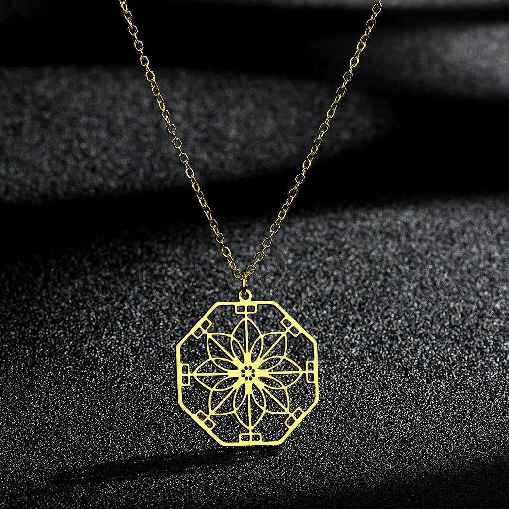 Mandala Pendant Necklace — AJ Clothing, view 3