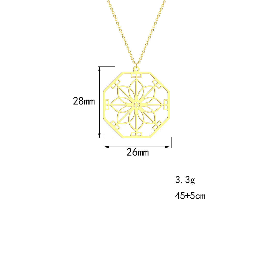 Mandala Pendant Necklace — AJ Clothing, view 5